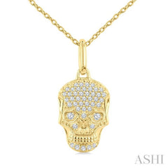 .15CTRDDM PETITE SKULL PD YG 10K-S+CH*