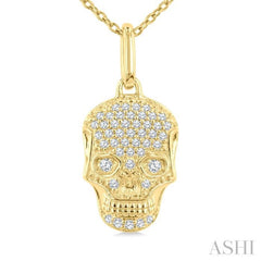 .15CTRDDM PETITE SKULL PD YG 10K-S+CH*