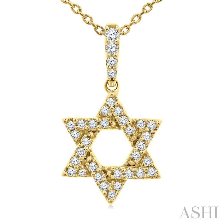 .15CTRDDM STAR OF DAVID PD YG 10K-G+CH*