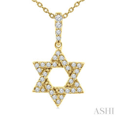 .15CTRDDM STAR OF DAVID PD YG 10K-G+CH*