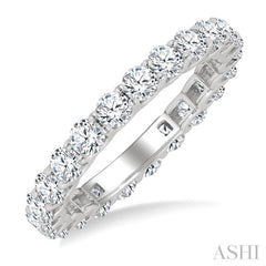 2 Ctw Round Cut Diamond Eternity Band in 14K White Gold