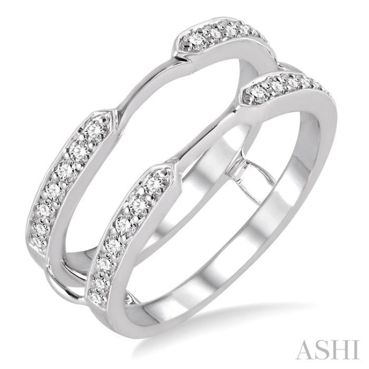1/3 Ctw Round Cut Diamond Insert Ring in 14K White Gold