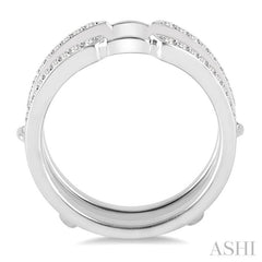 1/3 Ctw Round Cut Diamond Insert Ring in 14K White Gold