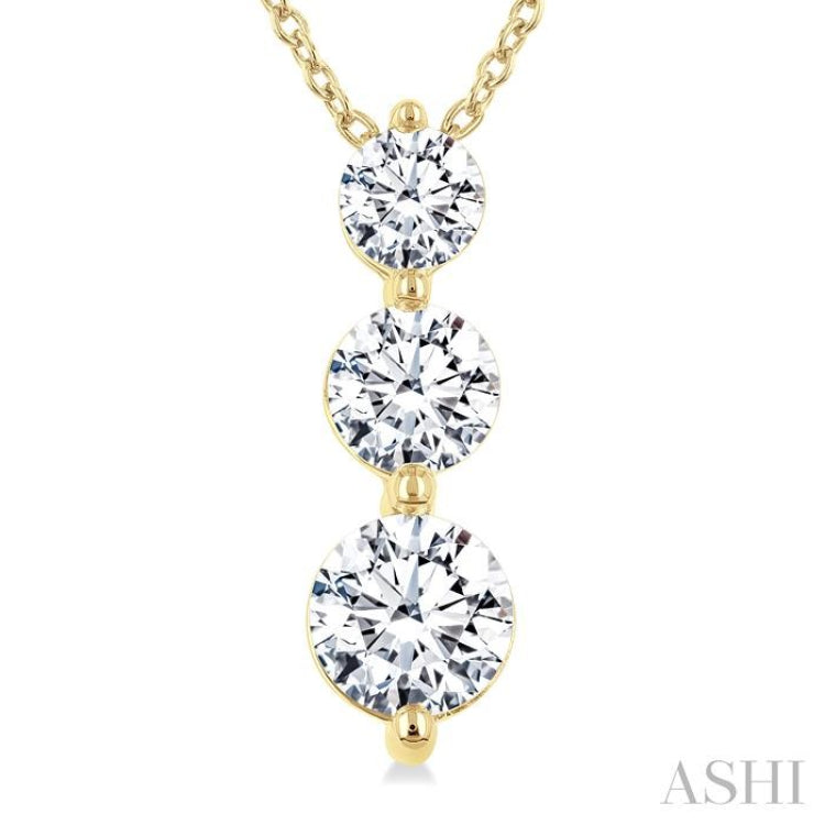 1.0CTRDDM 3STONE SNOWMAN PD YG 14K-G+CH*