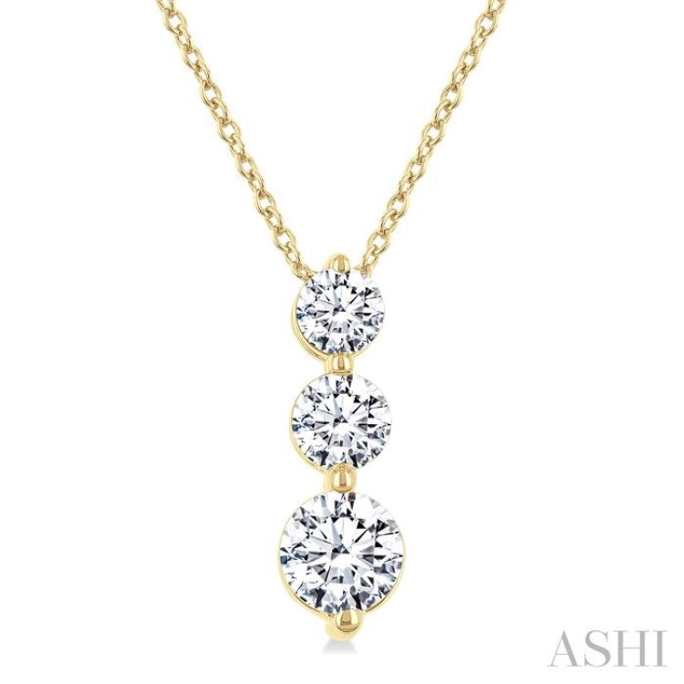 .70CTRDDM 3STONE SNOWMAN PD YG 14K-G+CH*