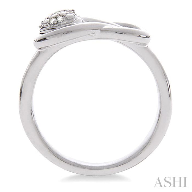 1/50 ctw Heart Shape Single Cut Diamond Fashion Ring in Sterling Silver