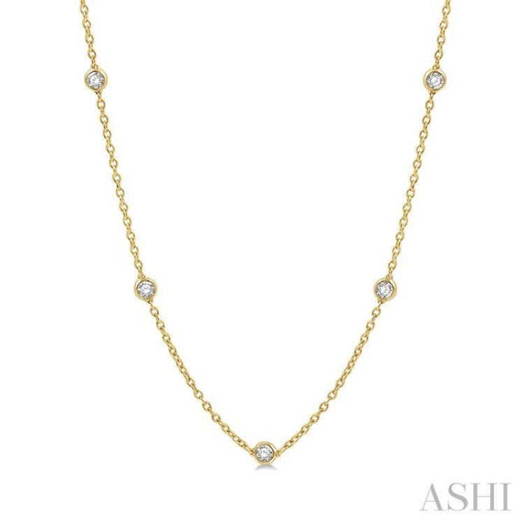 2.00 Ctw Round Cut Diamond Fashion Necklace in 14K Yellow Gold