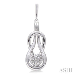 1/50 ctw Heart Shape Single Cut Diamond Fashion Earrings in Sterling Silver