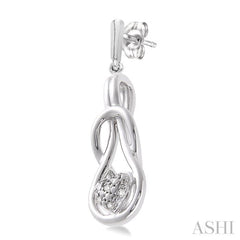 1/50 ctw Heart Shape Single Cut Diamond Fashion Earrings in Sterling Silver
