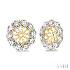 1 ctw Round Cut Diamond Earring Jacket in 14K Yellow Gold