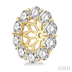 1 ctw Round Cut Diamond Earring Jacket in 14K Yellow Gold