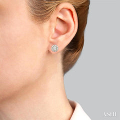 1 ctw Round Cut Diamond Earring Jacket in 14K Yellow Gold