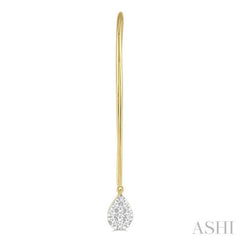 1/3 Ctw Pear Shape Dangler Lovebright Round Cut Diamond Earrings in 14K Yellow and White Gold