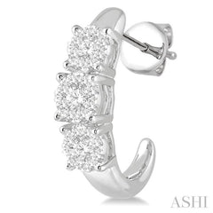 1/2 ctw Lovebright Round Cut Diamond Earrings in 14K White Gold