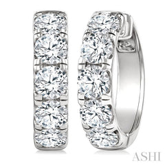 5.00CTRDDM ROUND DM HOOP ER WG 14K-G*