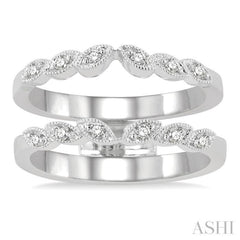1/6 Ctw Round Cut Diamond Insert Ring in 14K White Gold
