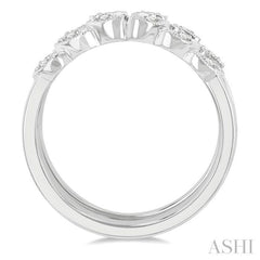 1/6 Ctw Round Cut Diamond Insert Ring in 14K White Gold