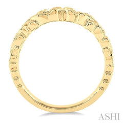 1/5 Ctw Floral Lattice Round Cut Diamond Wedding Band in 14K Yellow Gold