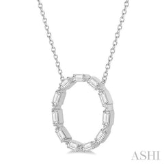 1/2 Ctw Circle Round Cut Diamond Pendant in 14K White Gold