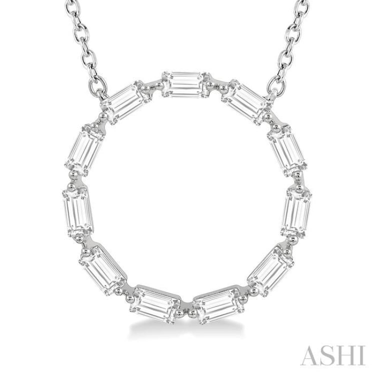 1/2 Ctw Circle Round Cut Diamond Pendant in 14K White Gold