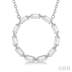 1/2 Ctw Circle Round Cut Diamond Pendant in 14K White Gold