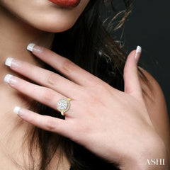 2 Ctw Lovebright Round Cut Diamond Engagement Ring in 14K Yellow and White Gold