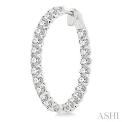4 Ctw Inside-Out Round Cut Diamond Hoop Earrings in 14K White Gold