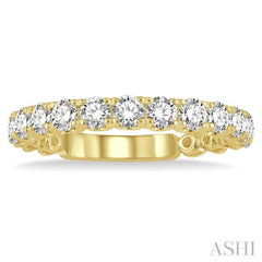 1 Ctw Lattice Round Cut Diamond Wedding Band in 14K Yellow Gold
