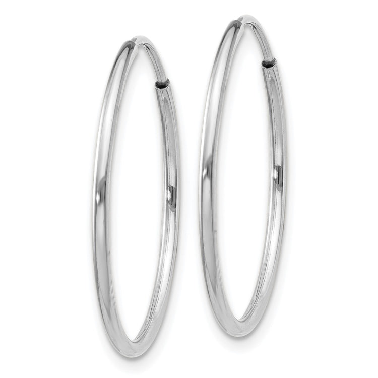 14k White Gold 1.2x25mm Polished Endless Tube Hoop Earrings