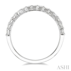 1/4 Ctw Straight Row Baguette Cut Diamond Stackable Fashion Band in 14K White Gold