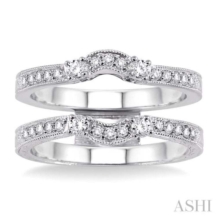 3/8 Ctw Round Cut Diamond Insert Ring in 14K White Gold