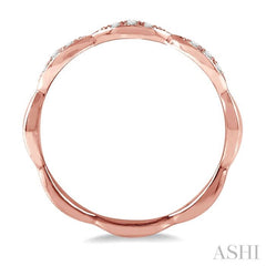 1/10 Ctw Marquise Lattice Round Cut Diamond Stackable Band in 14K Rose Gold