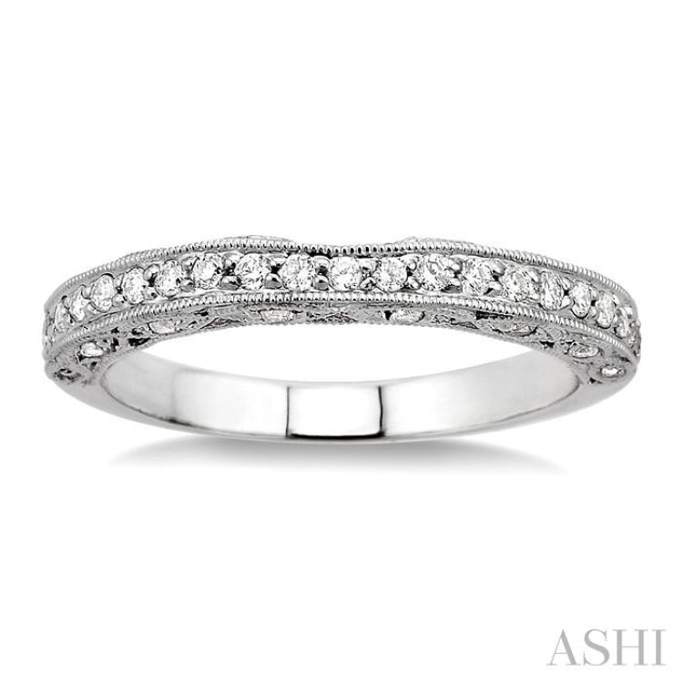 3/8 Ctw Round Cut Diamond Matching Wedding Band in 14K White Gold