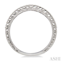 1/10 Ctw Round Cut Diamond Wedding Band in 14K White Gold