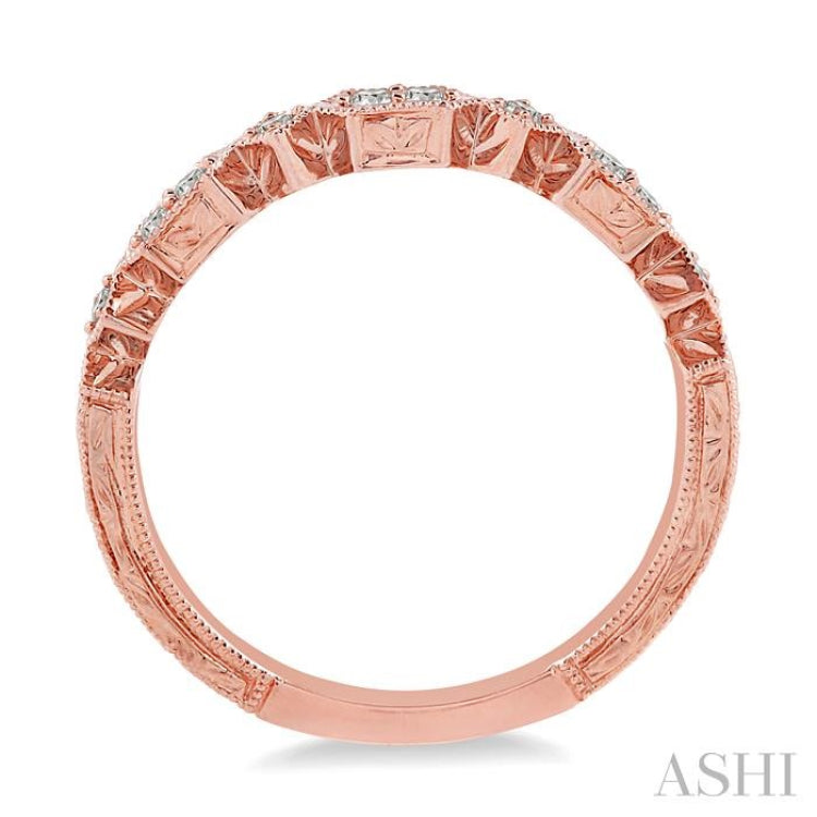 1/5 Ctw Round Cut Diamond Fashion Band in 14K Rose Gold
