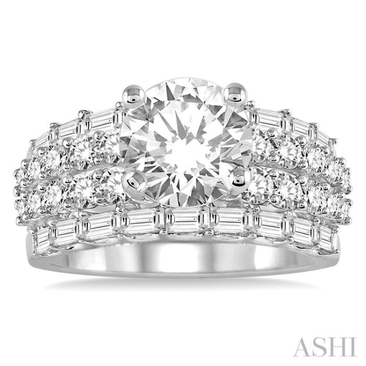 1 3/4 Ctw Diamond Semi-Mount Engagement Ring in 14K white Gold