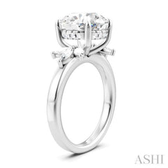 1/2 Ctw Akari Circular Shape Marquise and Round Cut Diamond Semi-Mount Engagement Ring in 14K White Gold