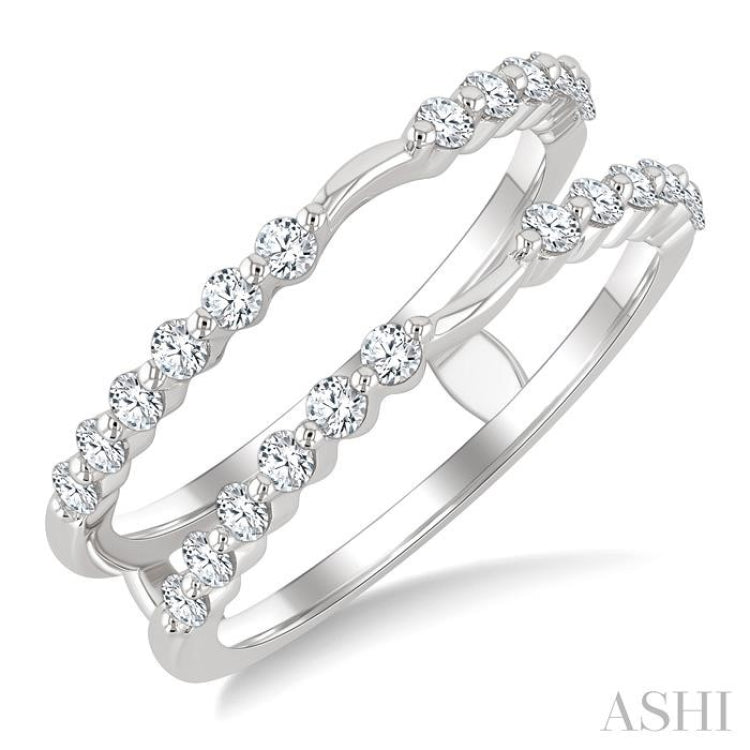 1/2 Ctw Prong Set Round Cut Diamond Insert Ring in 14K White Gold