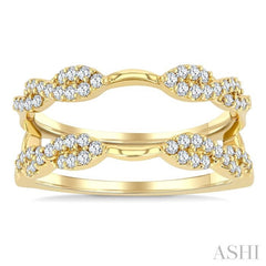 3/8 Ctw Entwined Round Cut Diamond Insert Ring in 14K Yellow Gold