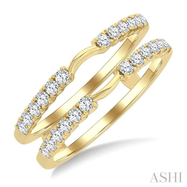 1/2 Ctw Prong Set Round Cut Diamond Insert Ring in 14K Yellow Gold