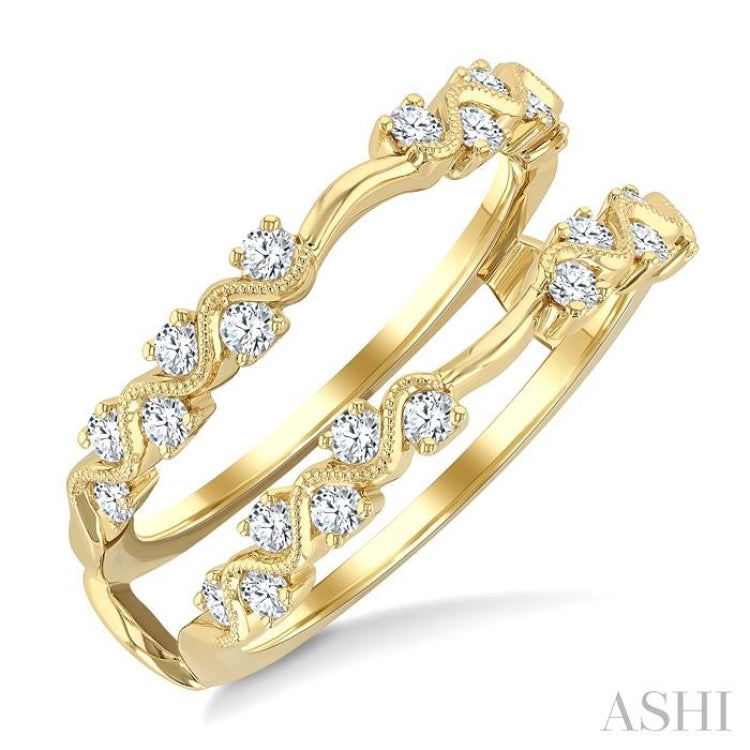 1/2 Ctw Zig-Zag Round Cut Diamond Insert Ring in 14K Yellow Gold
