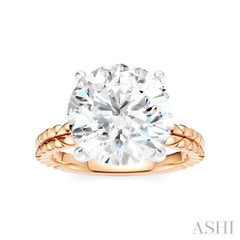 1/10 Ctw Round Shape Round Cut Diamond Semi-Mount Engagement Ring in 14K Rose and White Gold