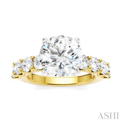 1 1/4 Ctw Round Shape Round Cut Diamond Semi-Mount Engagement Ring in 14K Yellow and White Gold