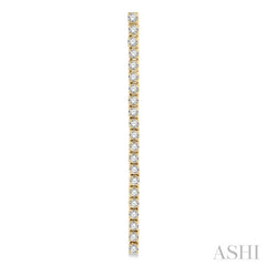 1 1/2 Ctw Single Line Drop Round Cut Diamond Tennis Earrings in 14K Yellow Gold