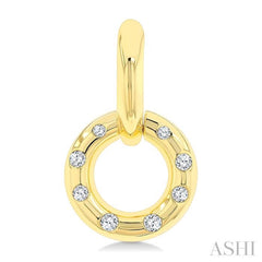 1/6 Ctw Suspended Circle Round Cut Diamond Mosaic Fashion Earrings in 10K Yellow Gold