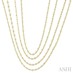 7 Ctw Bezel Set Round Cut Diamond Layered 60-Inch Necklace in 14K Yellow Gold