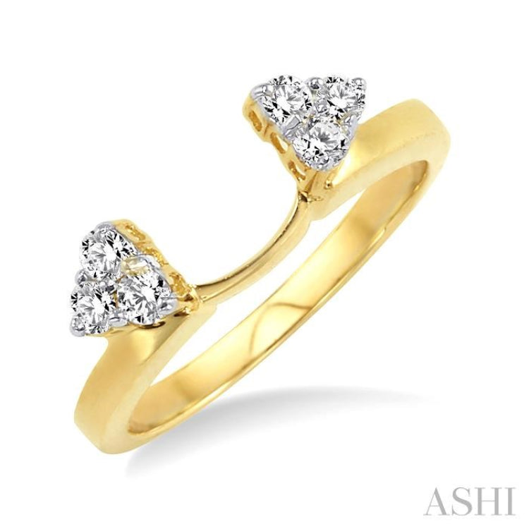 1/8 Ctw Round Cut Diamond Wrap Ring in 14K Yellow Gold