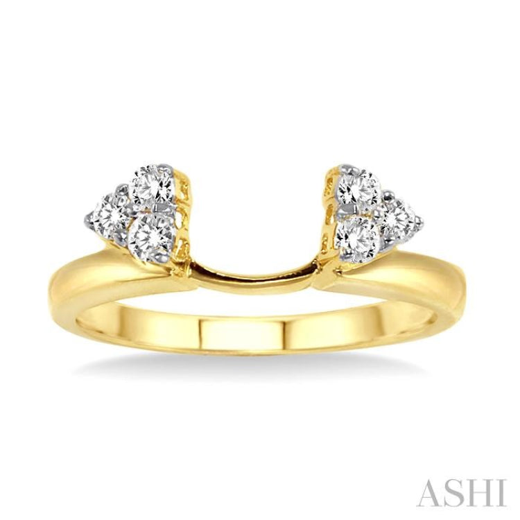 1/8 Ctw Round Cut Diamond Wrap Ring in 14K Yellow Gold