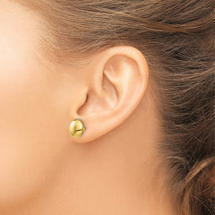 14k 6mm Polished Puffed Round Button Post Earrings