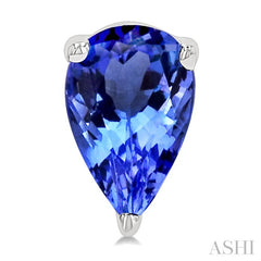 6X4MM Pear Cut Tanzanite Precious Stud Earrings in 14K White Gold